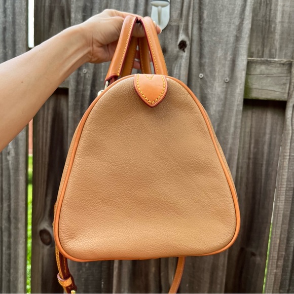 Dooney & Bourke leather barrel satchel in camel - Picture 7 of 15